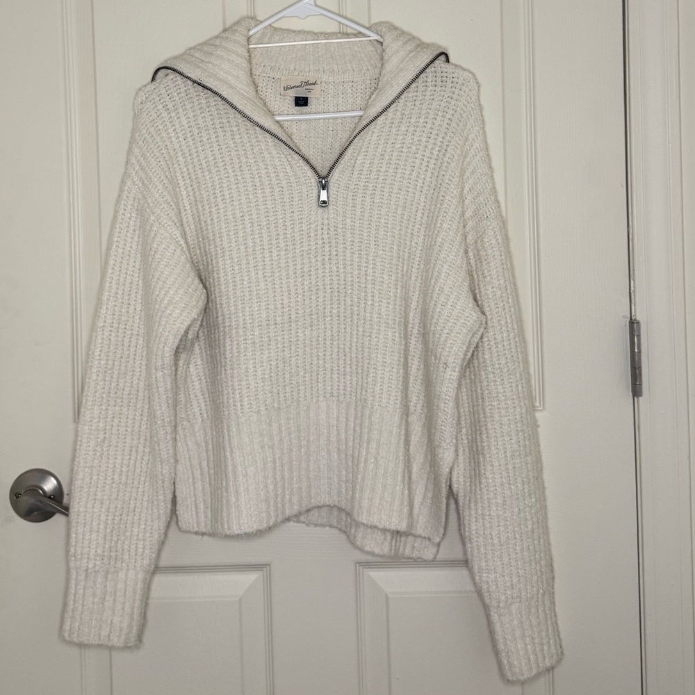Universal Thread Cream Half-Zip Cowl Sweater
